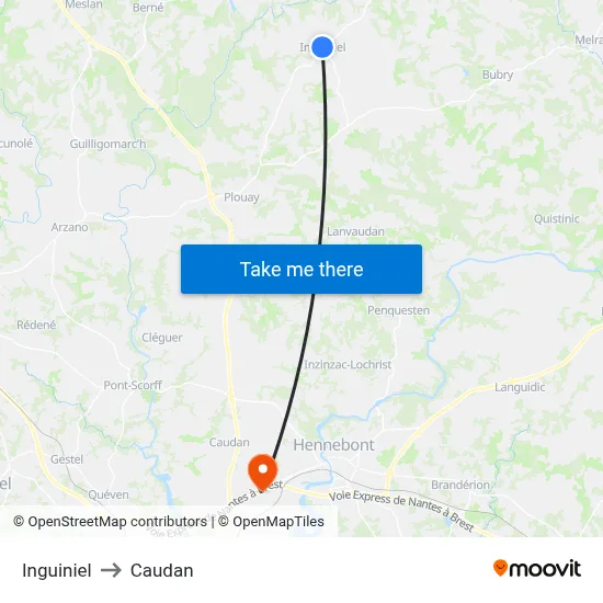 Inguiniel to Caudan map
