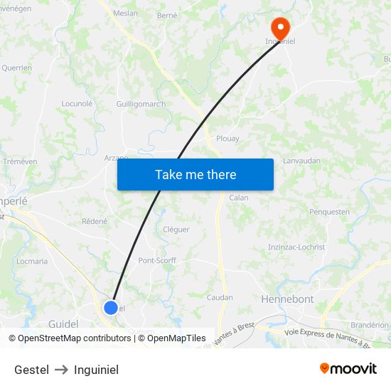 Gestel to Inguiniel map
