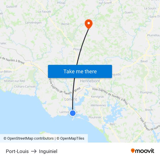Port-Louis to Inguiniel map