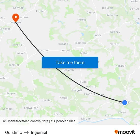 Quistinic to Inguiniel map