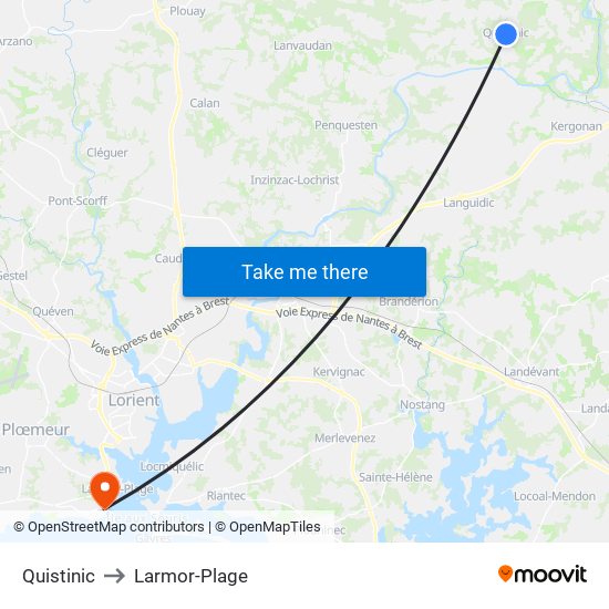 Quistinic to Larmor-Plage map