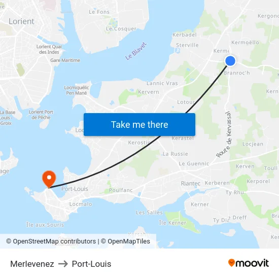 Merlevenez to Port-Louis map