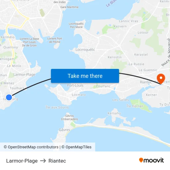Larmor-Plage to Riantec map