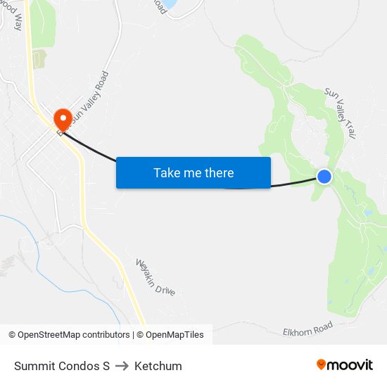 Summit Condos S to Ketchum map