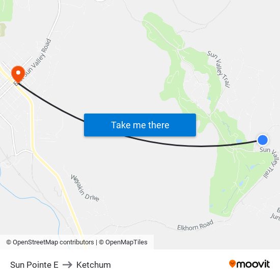 Sun Pointe E to Ketchum map