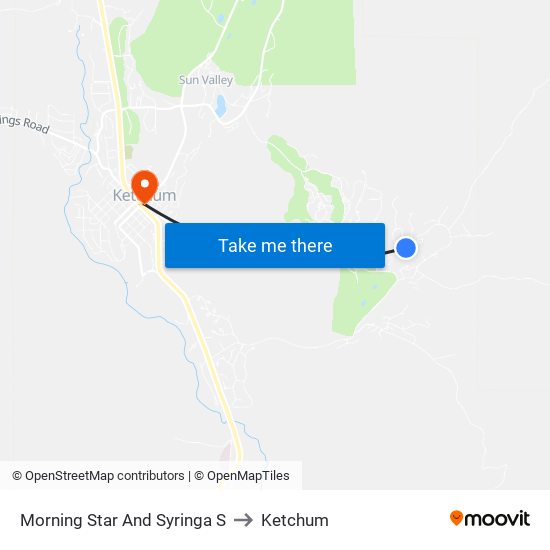 Morning Star And Syringa S to Ketchum map