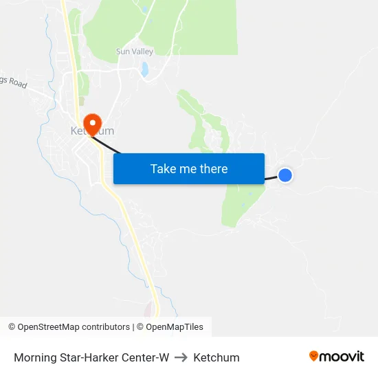 Morning Star-Harker  Center-W to Ketchum map