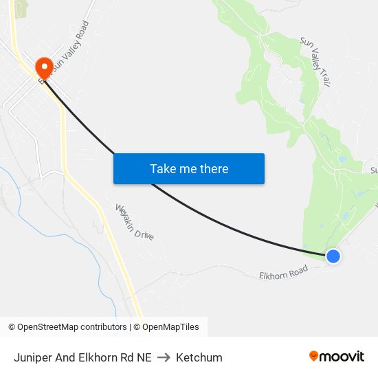 Juniper And Elkhorn Rd NE to Ketchum map