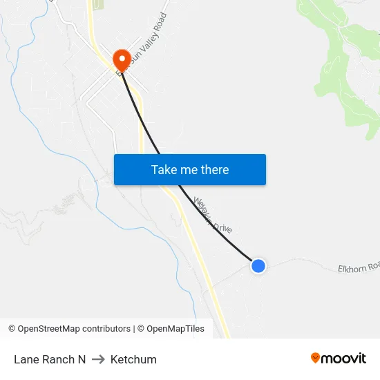 Lane Ranch N to Ketchum map