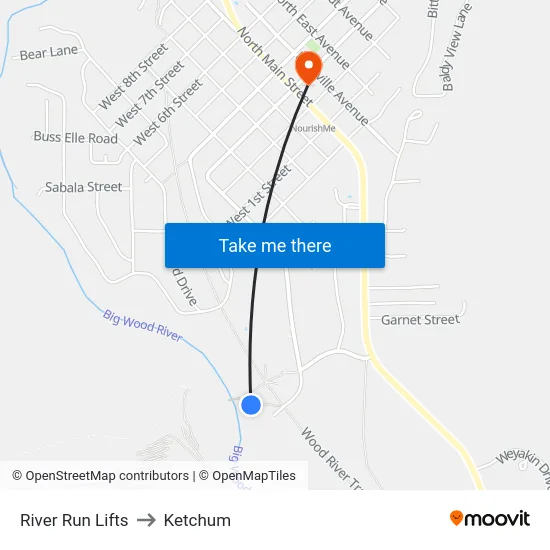 River Run Lifts to Ketchum map