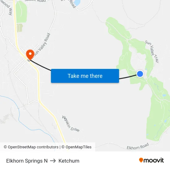 Elkhorn Springs N to Ketchum map