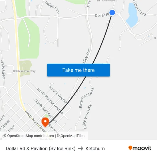 Dollar Rd & Pavilion (Sv Ice Rink) to Ketchum map