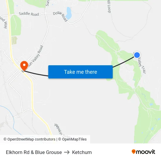 Elkhorn Rd & Blue Grouse to Ketchum map