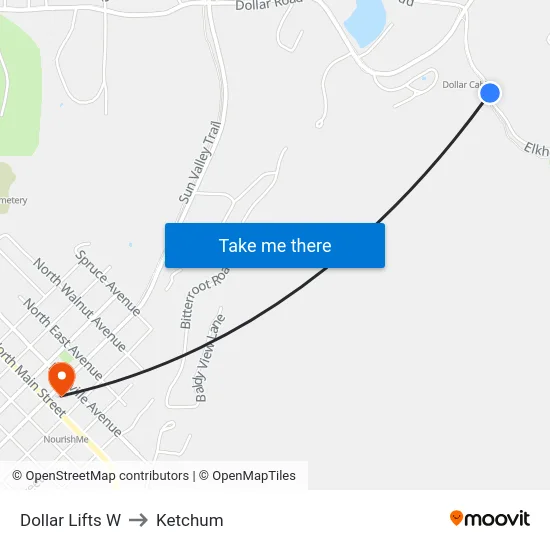 Dollar Lifts W to Ketchum map