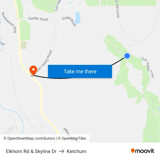 Elkhorn Rd & Skyline Dr to Ketchum map