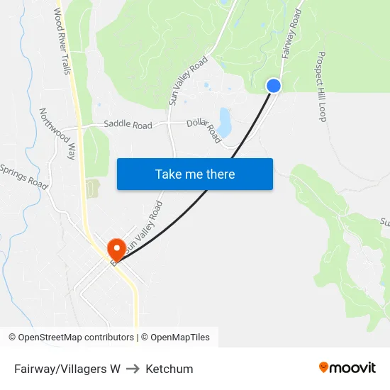 Fairway/Villagers W to Ketchum map
