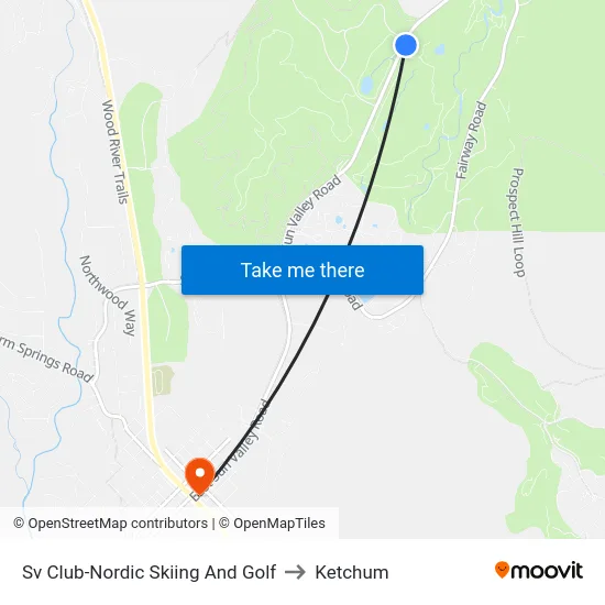 Sv Club-Nordic Skiing And Golf to Ketchum map