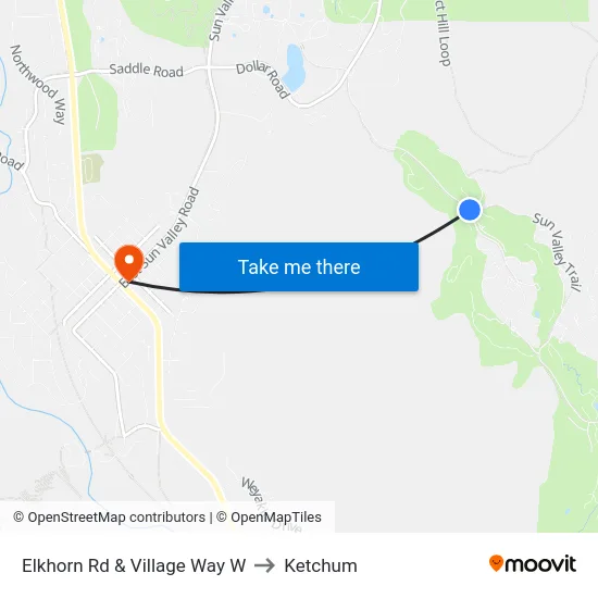 Elkhorn Rd & Village Way W to Ketchum map