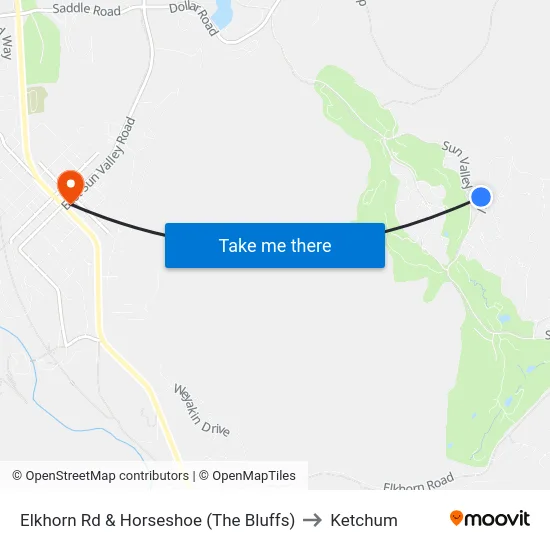 Elkhorn Rd & Horseshoe (The Bluffs) to Ketchum map