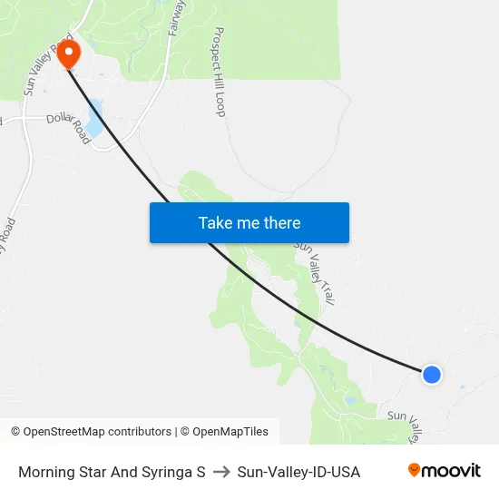 Morning Star And Syringa S to Sun-Valley-ID-USA map