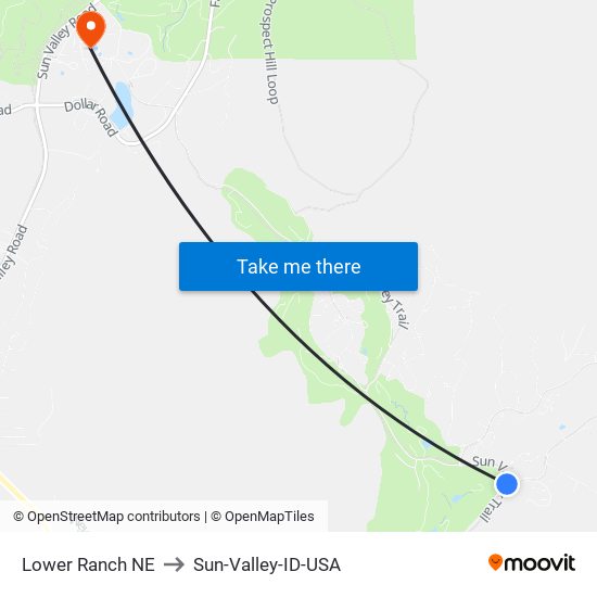 Lower Ranch NE to Sun-Valley-ID-USA map