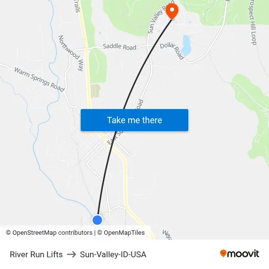 River Run Lifts to Sun-Valley-ID-USA map