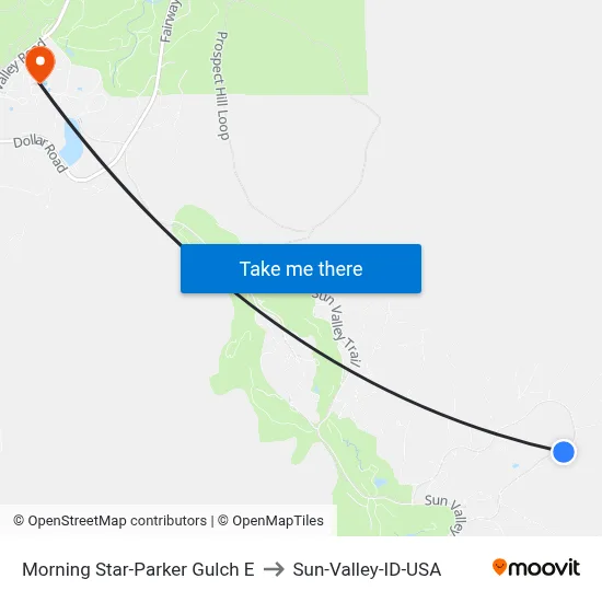 Morning Star-Parker Gulch E to Sun-Valley-ID-USA map