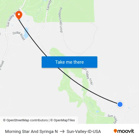 Morning Star And Syringa N to Sun-Valley-ID-USA map