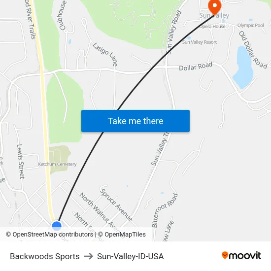 Backwoods Sports to Sun-Valley-ID-USA map