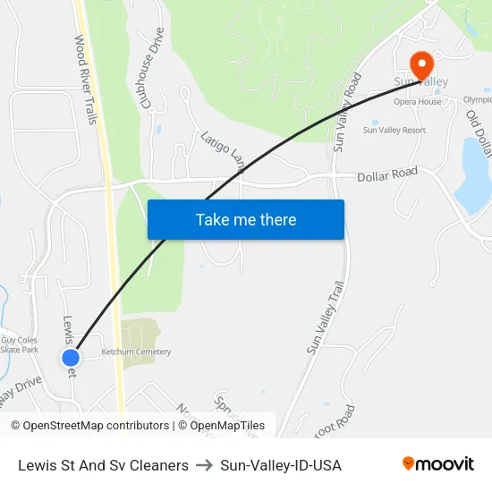Lewis St And Sv Cleaners to Sun-Valley-ID-USA map