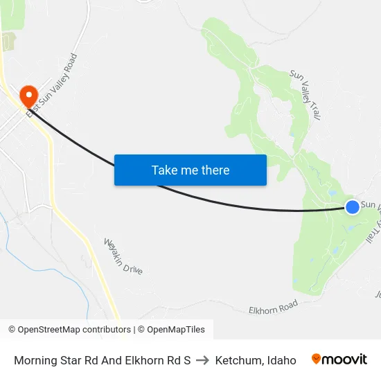 Morning Star Rd And Elkhorn Rd S to Ketchum, Idaho map