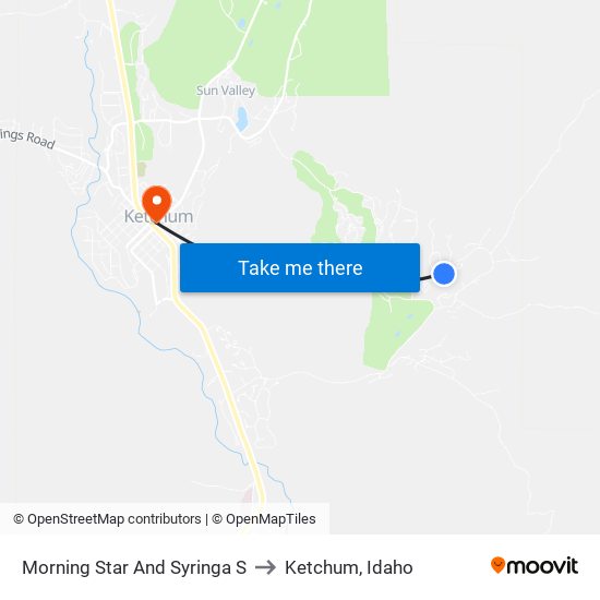 Morning Star And Syringa S to Ketchum, Idaho map