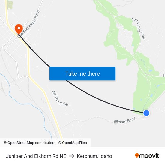 Juniper And Elkhorn Rd NE to Ketchum, Idaho map