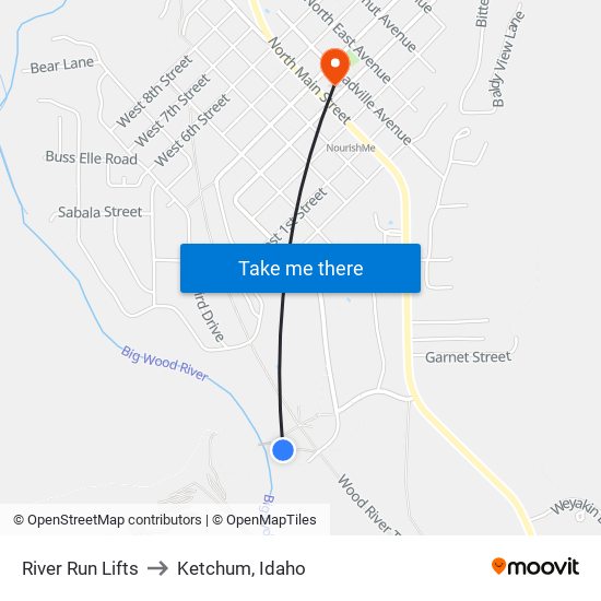 River Run Lifts to Ketchum, Idaho map