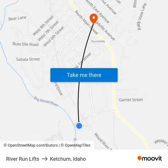 River Run Lifts to Ketchum, Idaho map