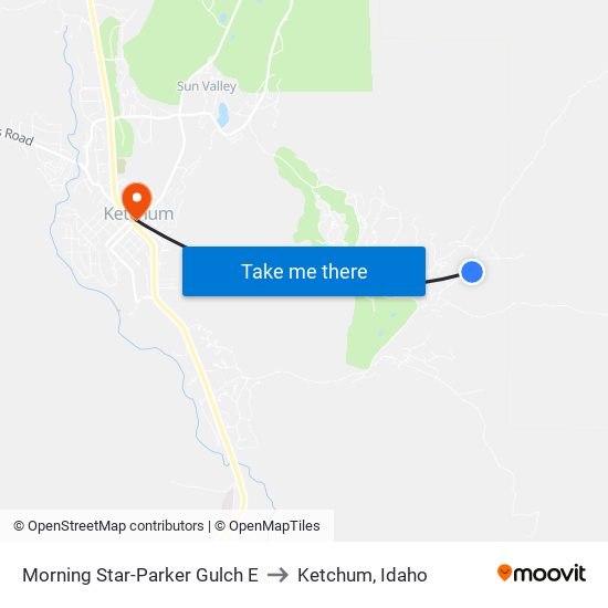 Morning Star-Parker Gulch E to Ketchum, Idaho map