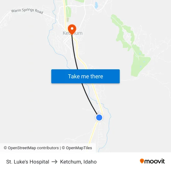 St. Luke's Hospital to Ketchum, Idaho map