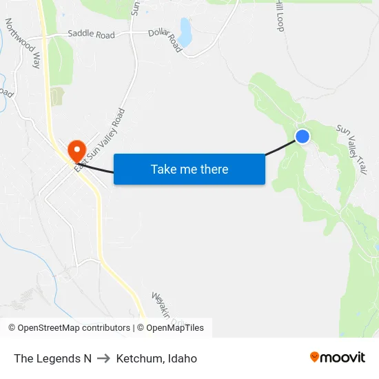 The Legends N to Ketchum, Idaho map