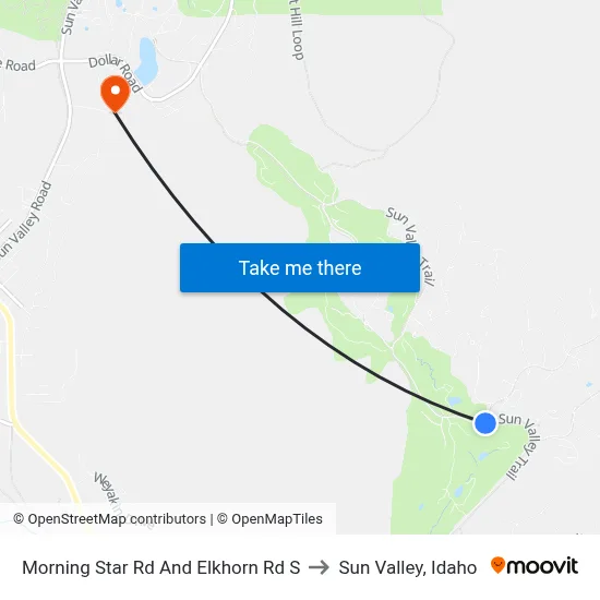 Morning Star Rd And Elkhorn Rd S to Sun Valley, Idaho map