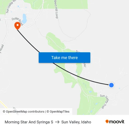 Morning Star And Syringa S to Sun Valley, Idaho map