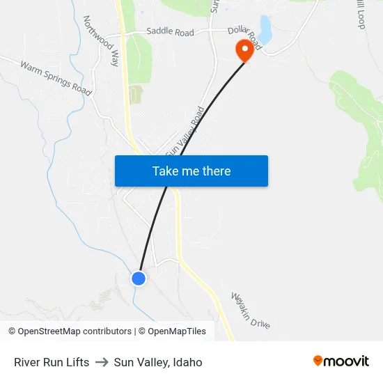 River Run Lifts to Sun Valley, Idaho map