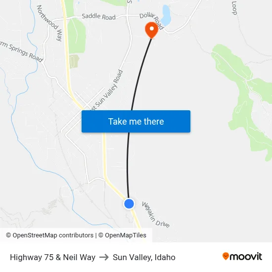 Highway 75 & Neil Way to Sun Valley, Idaho map