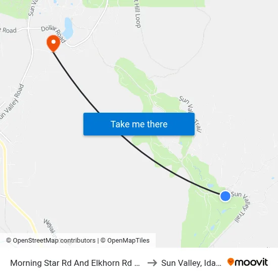 Morning Star Rd And Elkhorn Rd NW to Sun Valley, Idaho map