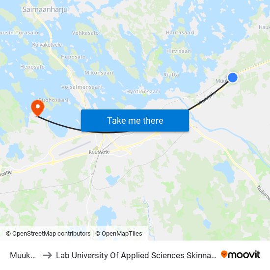 Muukko L to Lab University Of Applied Sciences Skinnarilan Campus map