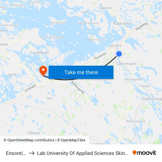 Ensontie, 22 to Lab University Of Applied Sciences Skinnarilan Campus map