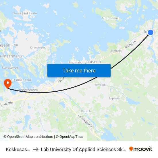 Keskusasema E to Lab University Of Applied Sciences Skinnarilan Campus map