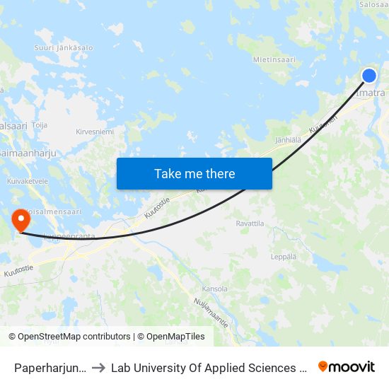 Paperharjuntie 35 P to Lab University Of Applied Sciences Skinnarilan Campus map