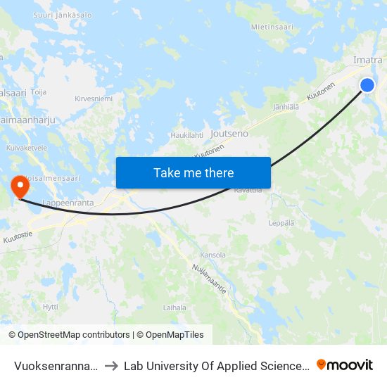 Vuoksenrannankatu 28 E to Lab University Of Applied Sciences Skinnarilan Campus map