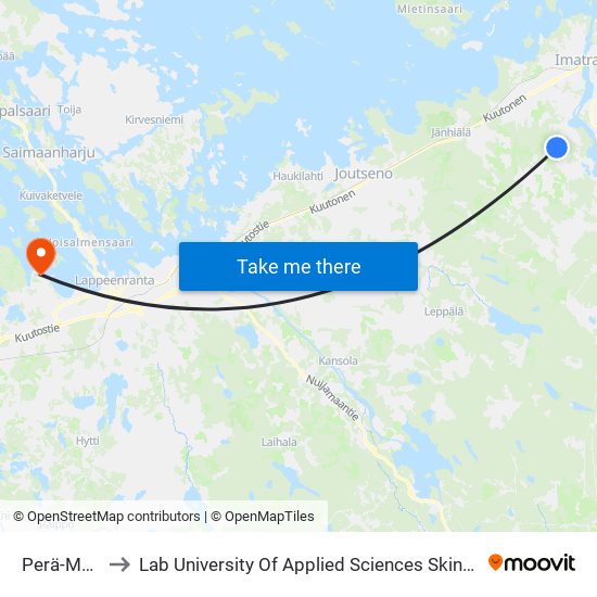 Perä-Meltola to Lab University Of Applied Sciences Skinnarilan Campus map