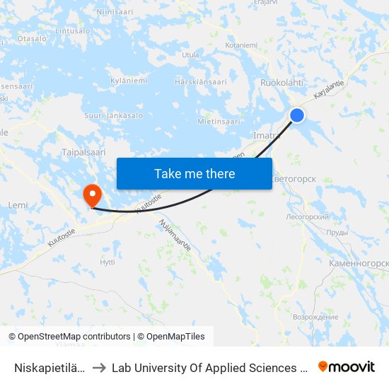 Niskapietiläntie 27 I to Lab University Of Applied Sciences Skinnarilan Campus map